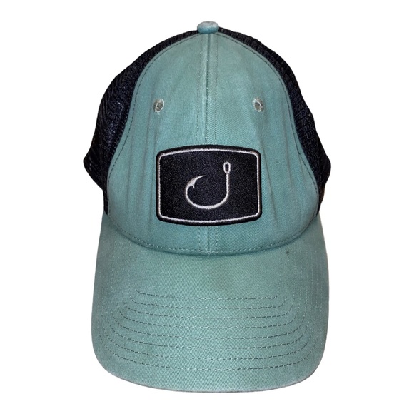 Vintage Avid Mint Green & Black Fishing SnapBack Baseball Hat Cap - Picture 1 of 4